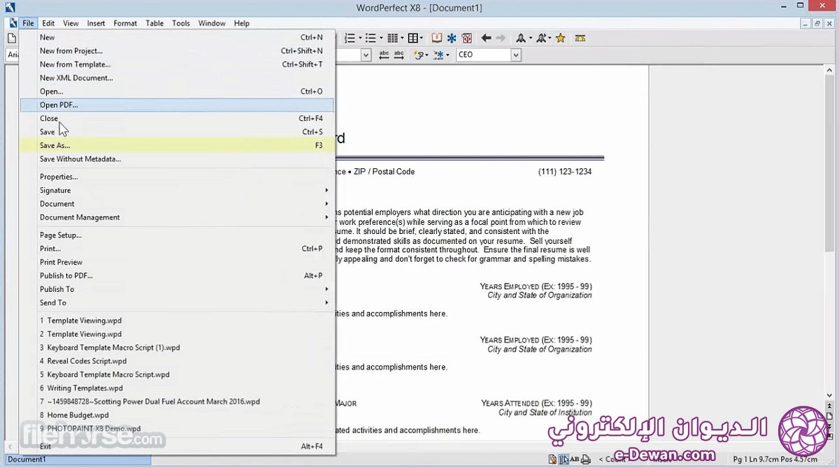 Corel wordperfect office screenshot 02